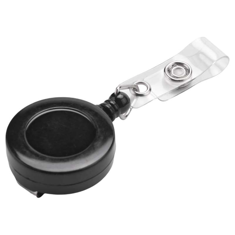 1 Pcs Badge Holder Retractable Reel Yoyo Clip Snap Button Id Card Key Black