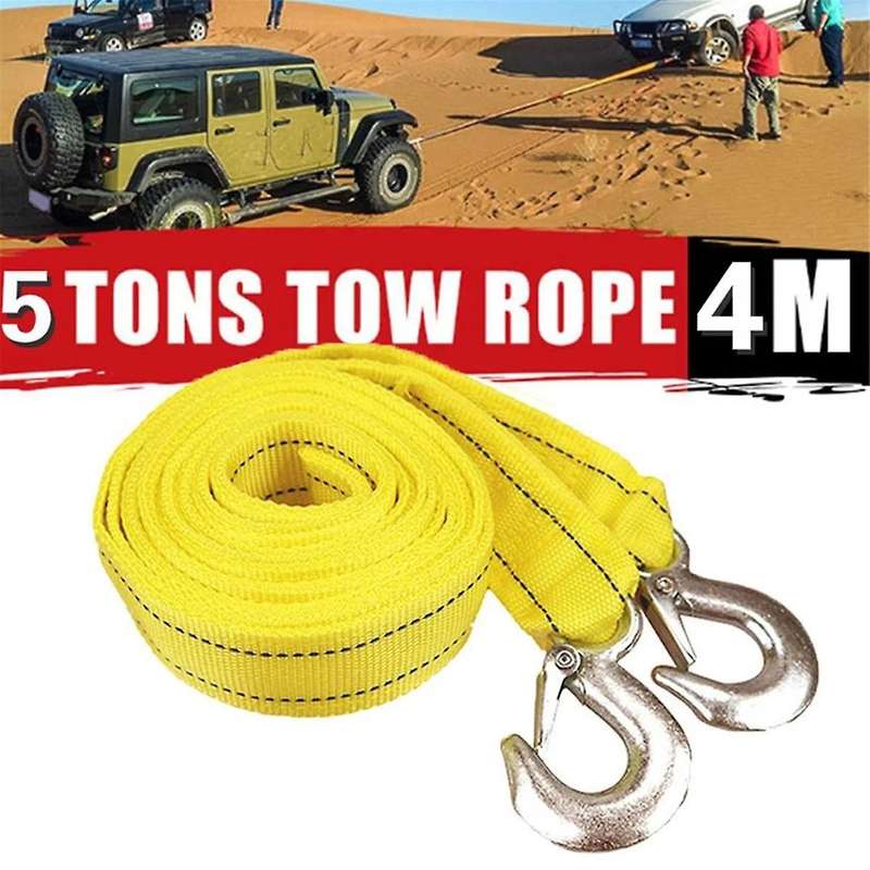 1 Pcs Car Tow Cable Heavy Duty Trailer Rope Towing Pull Rope Strap Hooks Van Road Recovery Nylon Rop