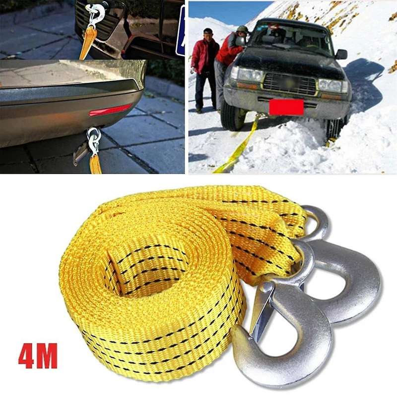 1 Pcs Car Tow Cable Heavy Duty Trailer Rope Towing Pull Rope Strap Hooks Van Road Recovery Nylon Rop