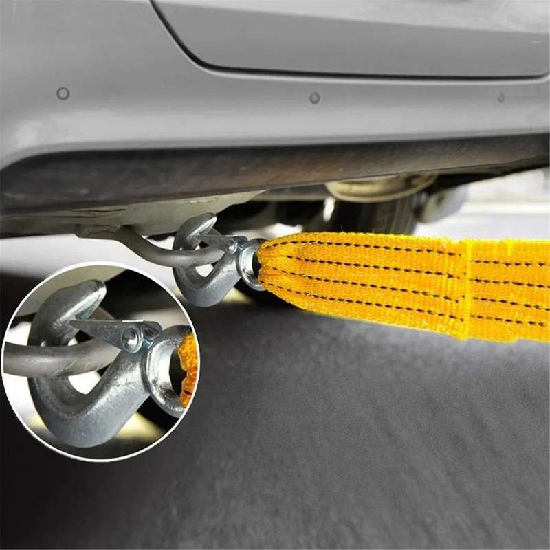 1 Pcs Car Tow Cable Heavy Duty Trailer Rope Towing Pull Rope Strap Hooks Van Road Recovery Nylon Rop