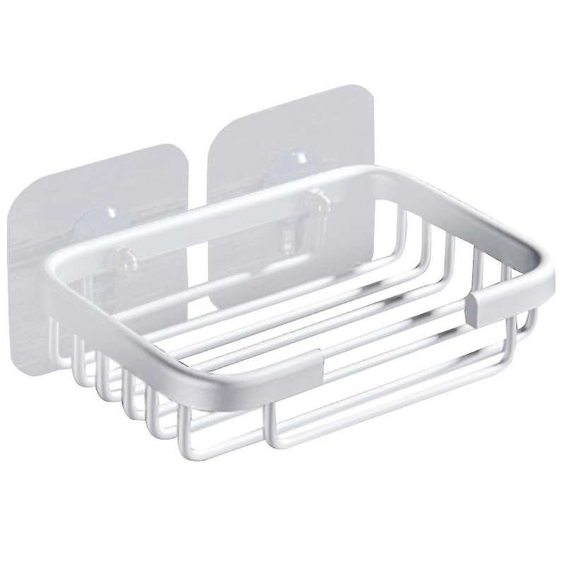 1 Pcs Drill Free Soap Dish Holder Wall Mounted Storage Rack Holder Hollow Type Soap Sponge Dish Bath