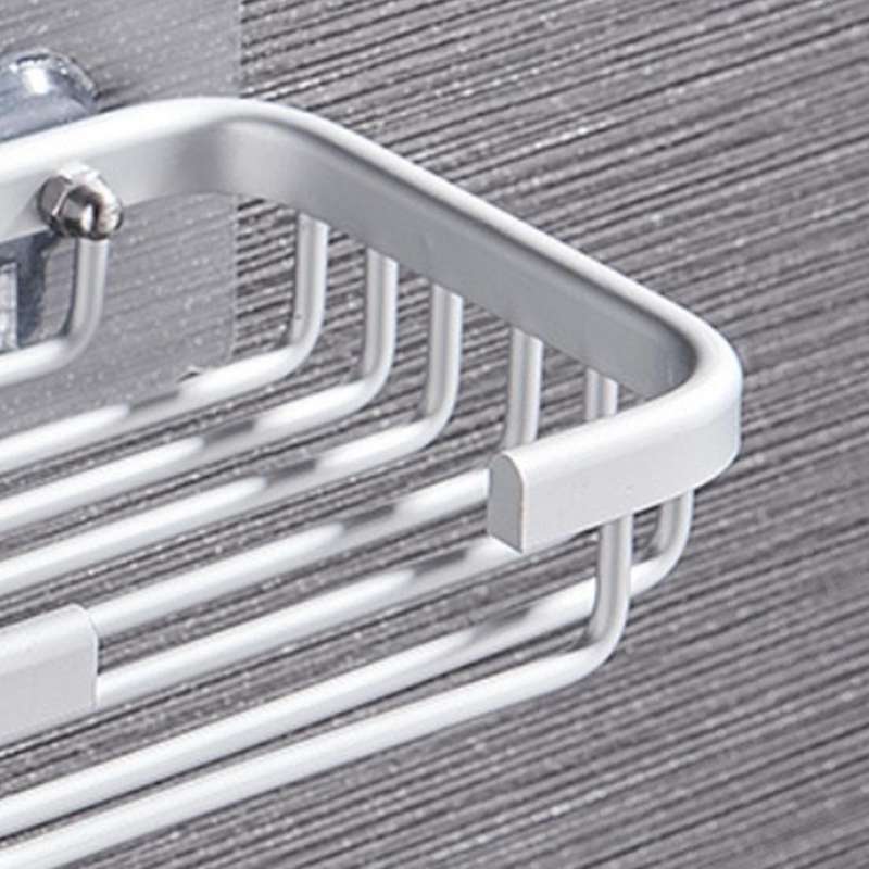 1 Pcs Drill Free Soap Dish Holder Wall Mounted Storage Rack Holder Hollow Type Soap Sponge Dish Bath