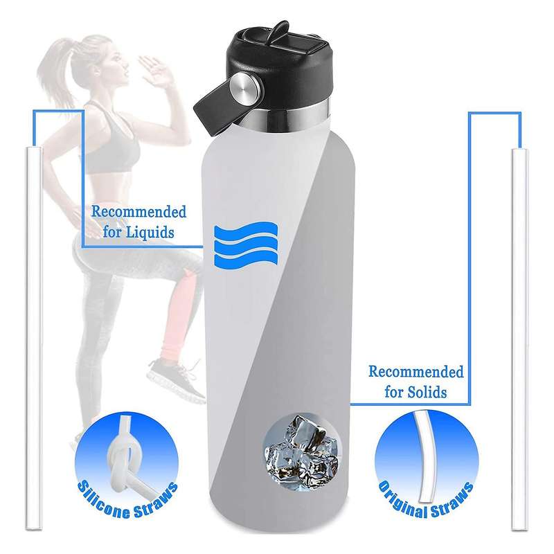 1 Pcs Flexible Handle Top Straw Lid for 18 21 24 Oz,for Simple Modern,and Most Water Bottles Cap Re