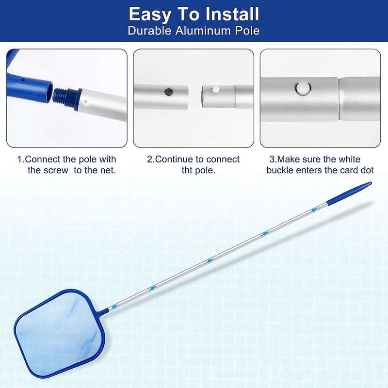 1 Pcs Leaf Skimmer Rake Net Fold Fine Mesh Pool Skimmer Net Remove All Debris Aquarium Cleaning Tool