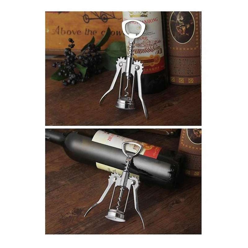 1 Pcs Portable Stainless Steel Red Wine Opener Wing Type Metal Sommeliers Wine Corkscrew Bottle Ope