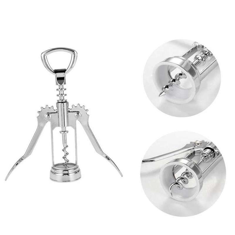 1 Pcs Portable Stainless Steel Red Wine Opener Wing Type Metal Sommeliers Wine Corkscrew Bottle Ope
