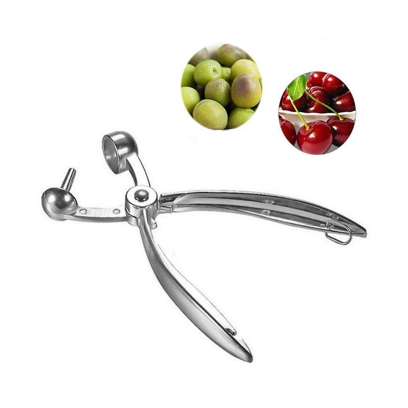 1 PCS Silver Metal Cherry Pitter Olive Pit Easy Remover Hand Removal Core Tool Kitchen Fruit Vegetab