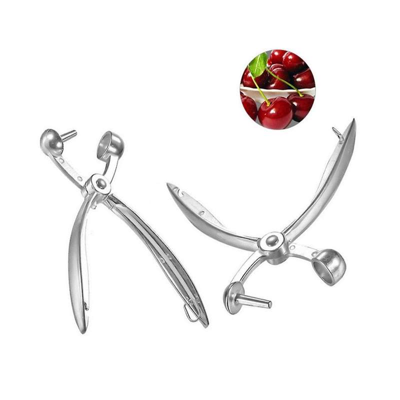 1 PCS Silver Metal Cherry Pitter Olive Pit Easy Remover Hand Removal Core Tool Kitchen Fruit Vegetab