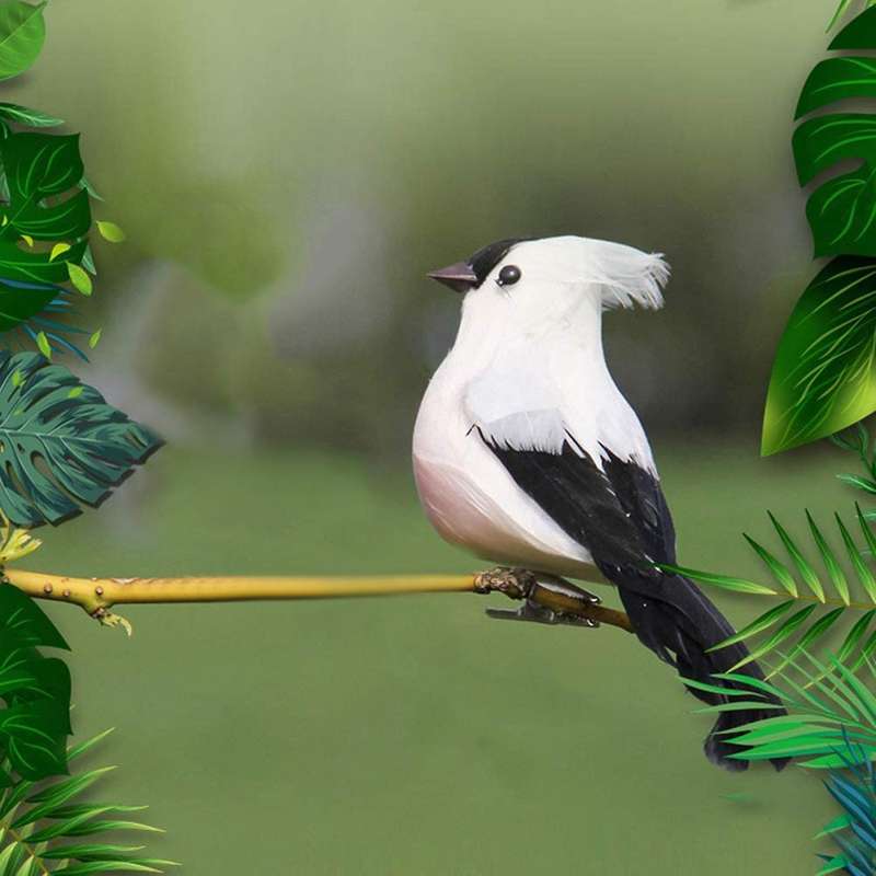 1 PCS Wall Sculpture Decorative Simulation Foam Birds,Home Decoration Crafts Ornament Outdoor Garden