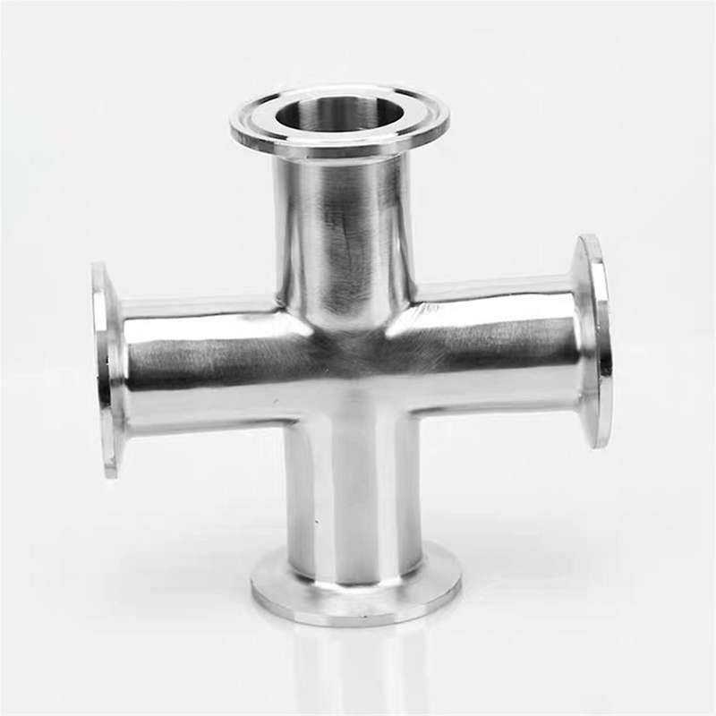 1 Piece 4-Way Sanitary Accessories Three-Clamp Stainless Steel 304 Material Size 38x1.5mm, Used for