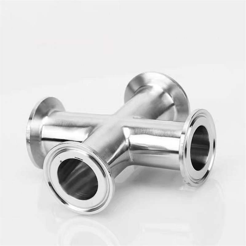 1 Piece 4-Way Sanitary Accessories Three-Clamp Stainless Steel 304 Material Size 38x1.5mm, Used for