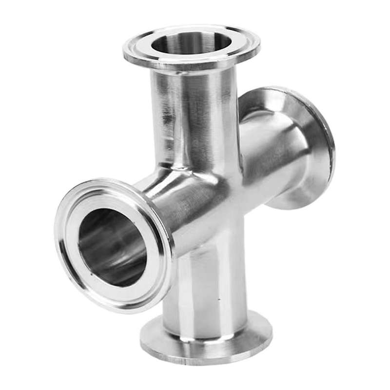 1 Piece 4-Way Sanitary Accessories Three-Clamp Stainless Steel 304 Material Size 38x1.5mm, Used for