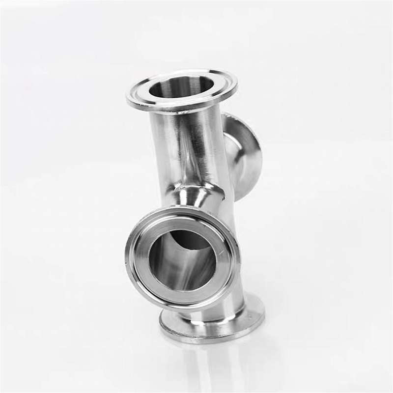 1 Piece 4-Way Sanitary Accessories Three-Clamp Stainless Steel 304 Material Size 38x1.5mm, Used for