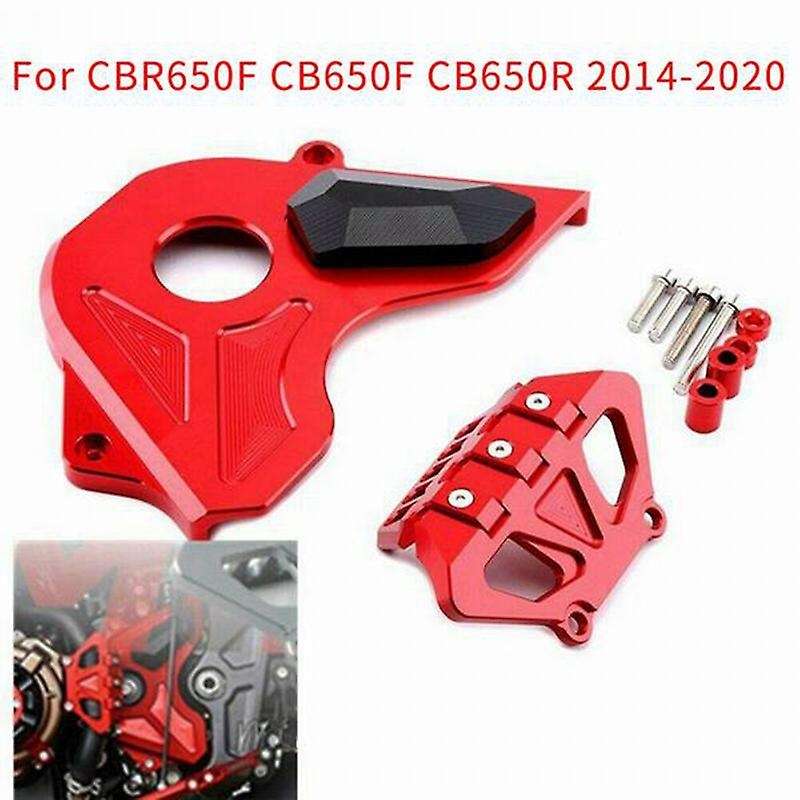 1 Piece Front Gear Chain Cover Aluminum Alloy Guard for CBR650F CB650F CB650R 2014-2020(Red)