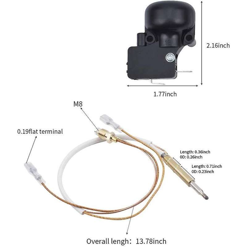 1 Pieces New Propane Gas Patio Heater Repair Replacement Parts, Thermocoupler & Dump Switch Control