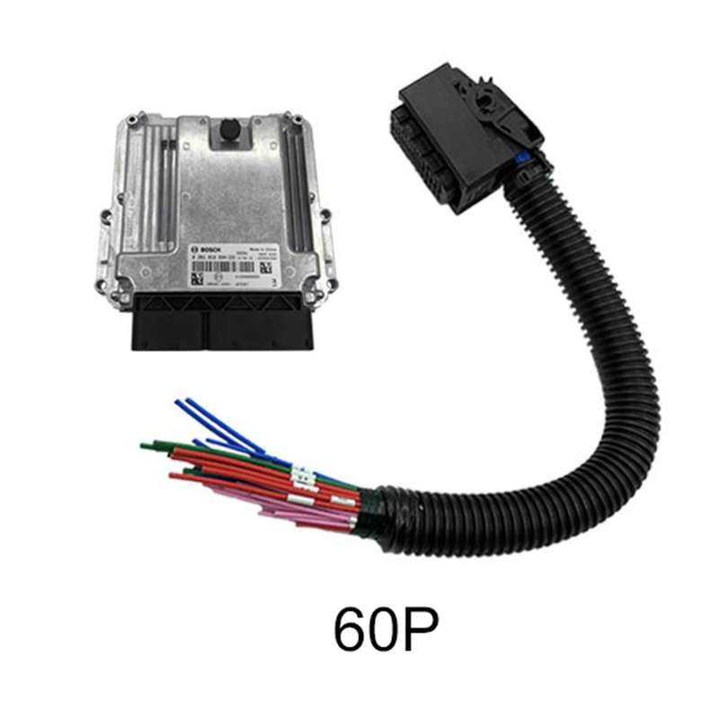 1 Set 60 Pin Automotive EDC17 Computer Board Common Rail Connector Plug with Wiring Harness for Weic