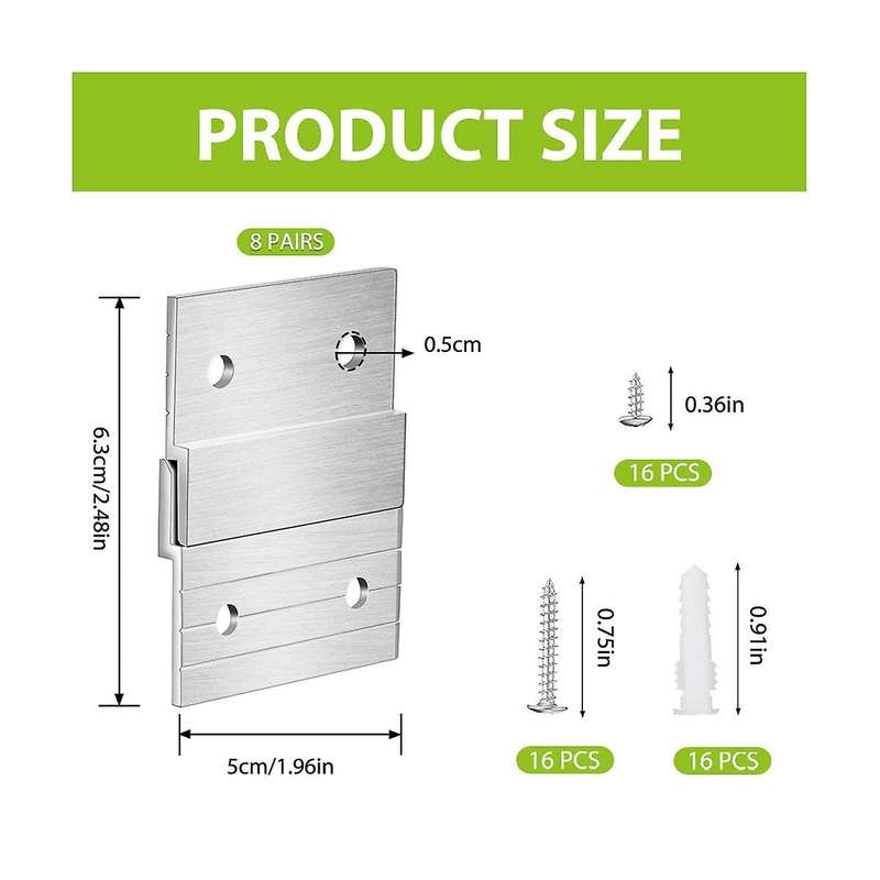 1 Set 5in French Cleat Hanger Heavy Duty Metal Hanger Photo Rack Art Frame Wall Hardware Z-barfor Ho