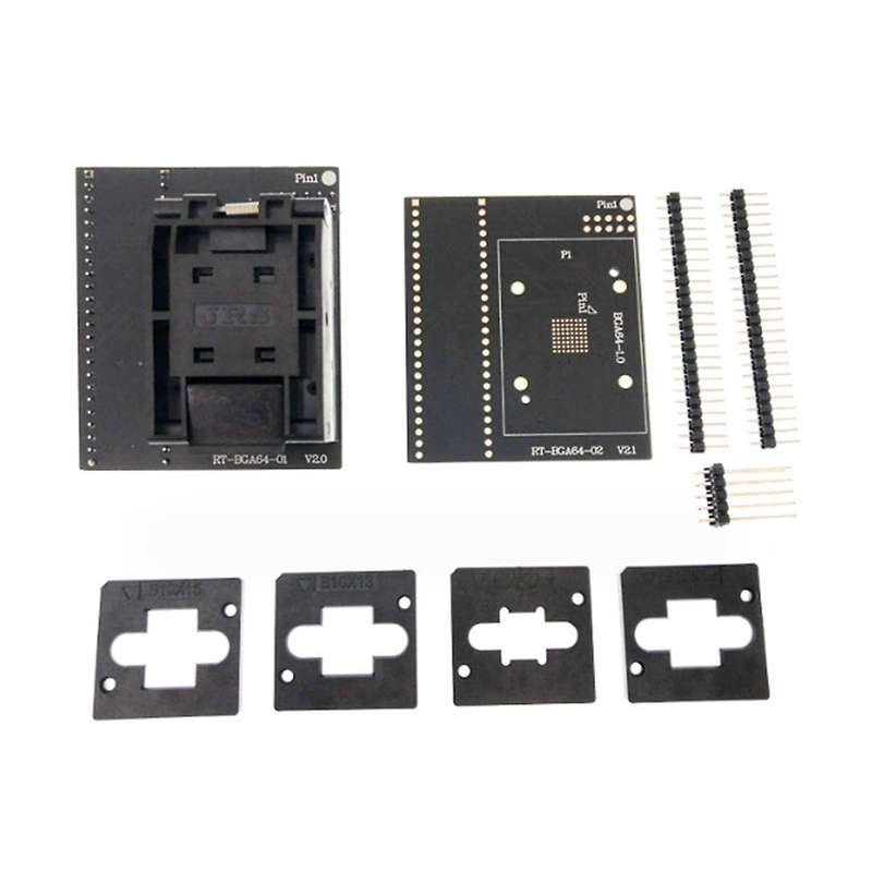 1 Set BGA64 Adapter Burning Seat for RT809H Programmer RT-BGA64-01 V2.0 Socket 4pcs Limiter Frame 2