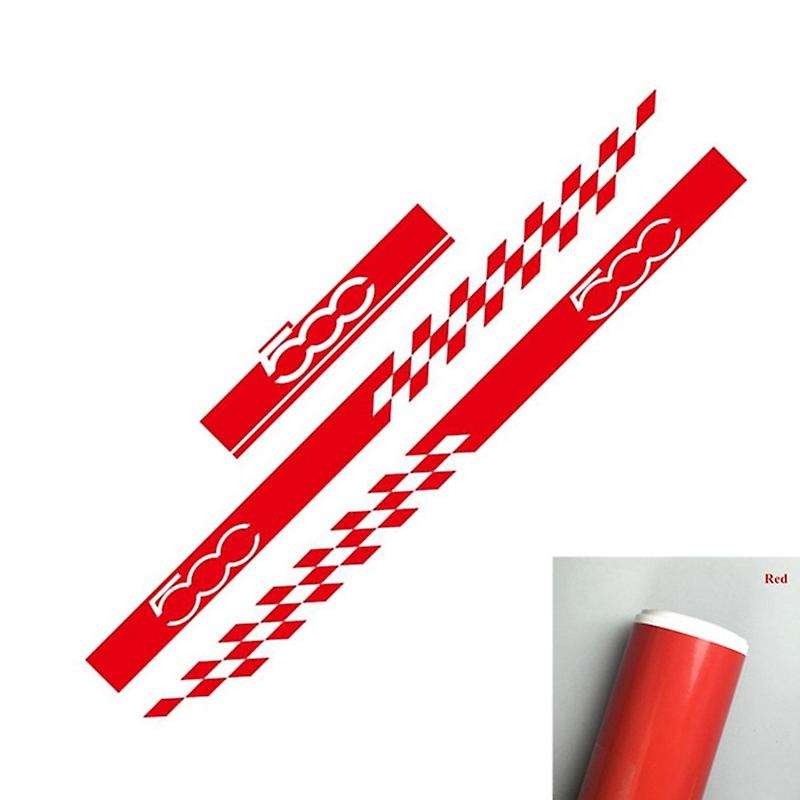 1 Set Car Hood Stickers Body Door Side Skirt Stripes Decal for Auto Decorate Vinyl Film Red