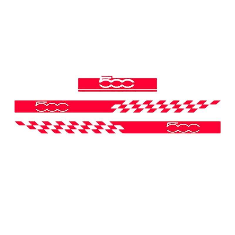 1 Set Car Hood Stickers Body Door Side Skirt Stripes Decal for Auto Decorate Vinyl Film Red