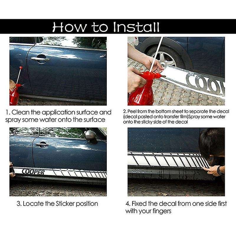 1 Set Car Hood Stickers Body Door Side Skirt Stripes Decal for Auto Decorate Vinyl Film Red