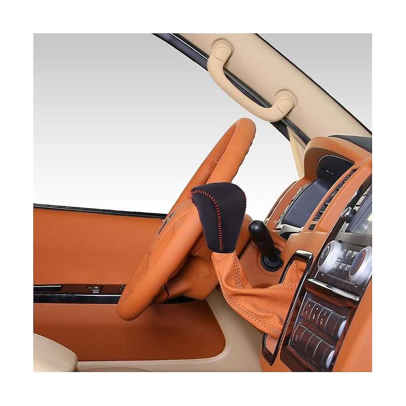 1 Set Car Gear Shift Cover Fit for 2015 2016 , Black Leather Cover Gear Shifter Knob