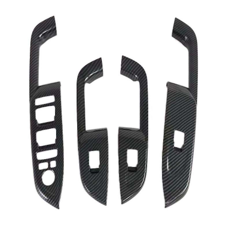 1 Set Carbon Fiber Interior Door Armrest Window Lift Switch Panel Cover Trim for Venue 2019-2020