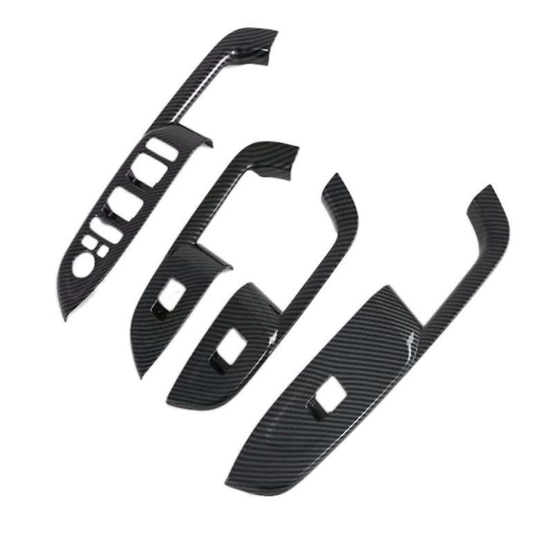 1 Set Carbon Fiber Interior Door Armrest Window Lift Switch Panel Cover Trim for Venue 2019-2020