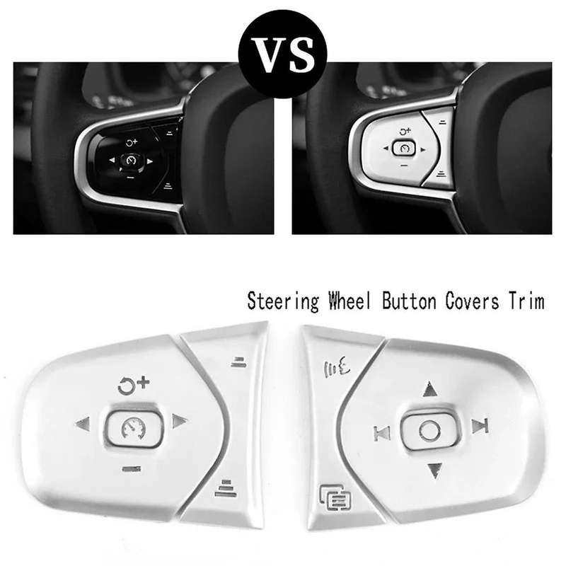 1 Set Car Sstyling Steering Wheel Button Covers Trim Stickers for XC60 XC90 S90 S60 V90
