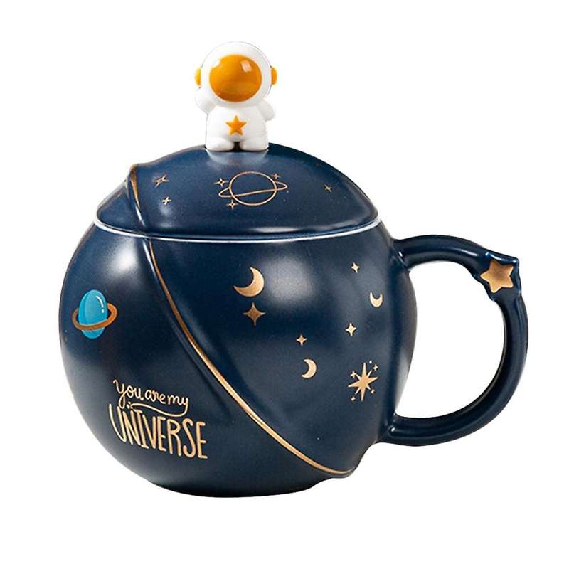1 Set Fashion Coffee Mug Decorative Astronaut Planet Water Cup Drinking Mug B