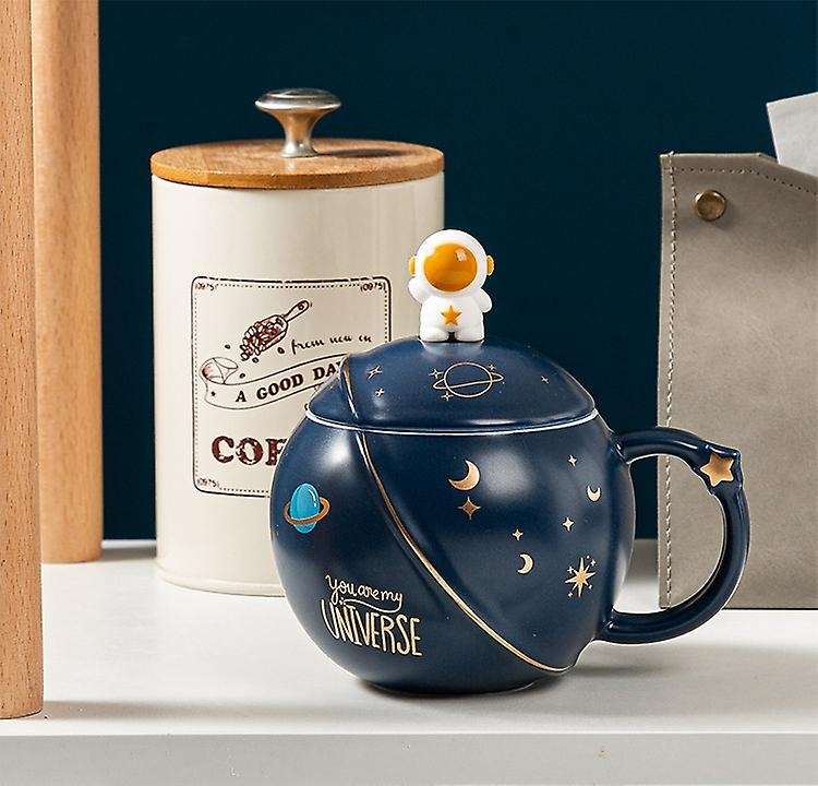 1 Set Fashion Coffee Mug Decorative Astronaut Planet Water Cup Drinking Mug B