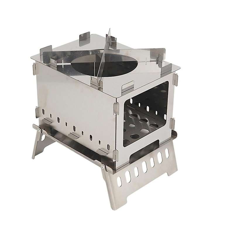 1 Set Folding Outdoor Camping Barbecue Wood Stove Windproof Hiking Picnic Cooking Burner Barbecue Gr