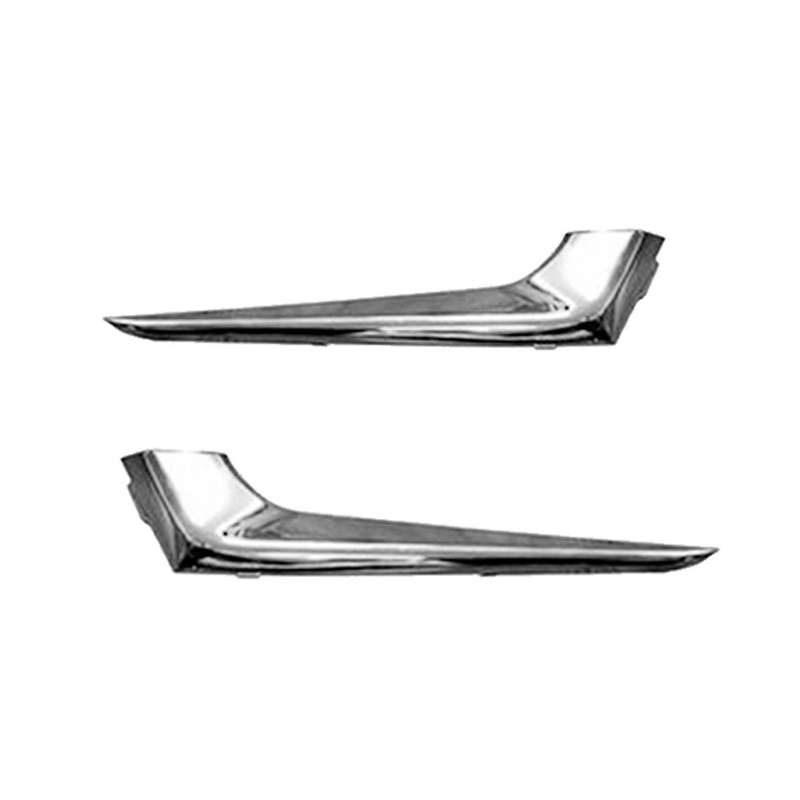 1 Set Front Bumper Fog Light Cover & Chrome Trim Stripe for 2016 2017 2018 Car Lamp Grille Cover Tr