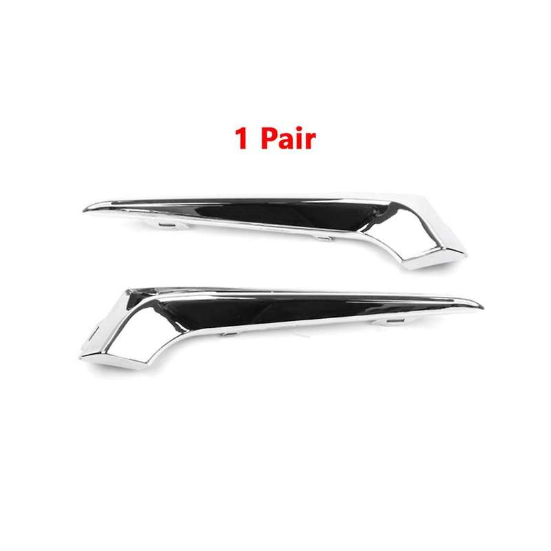 1 Set Front Bumper Fog Light Cover & Chrome Trim Stripe for 2016 2017 2018 Car Lamp Grille Cover Tr