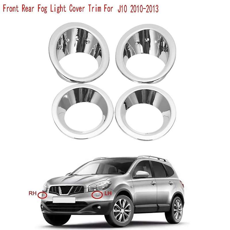 1 Set Front Rear Fog Light Cover Trim Fog Lamp Frame for Dualis J10 2010-2013