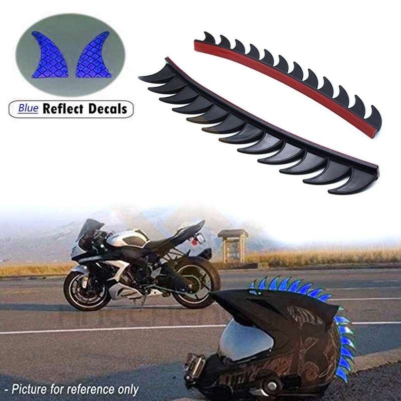 1 Set Helmet Sticker Dirt Reflective Rubber Biker Motocross Mohawk Biker Helmet Mohawks Spikes Motor
