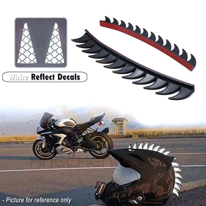 1 Set Helmet Sticker Dirt Reflective Rubber Biker Motocross Mohawk Biker Helmet Mohawks Spikes Motor