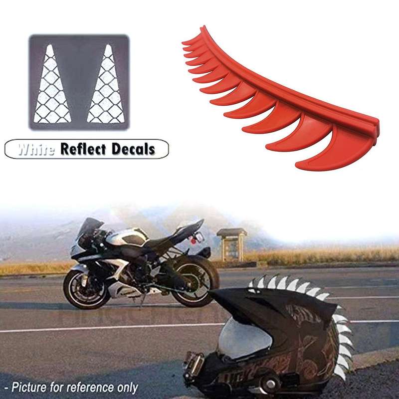 1 Set Helmet Sticker Dirt Reflective Rubber Biker Motocross Mohawk Biker Helmet Mohawks Spikes Motor