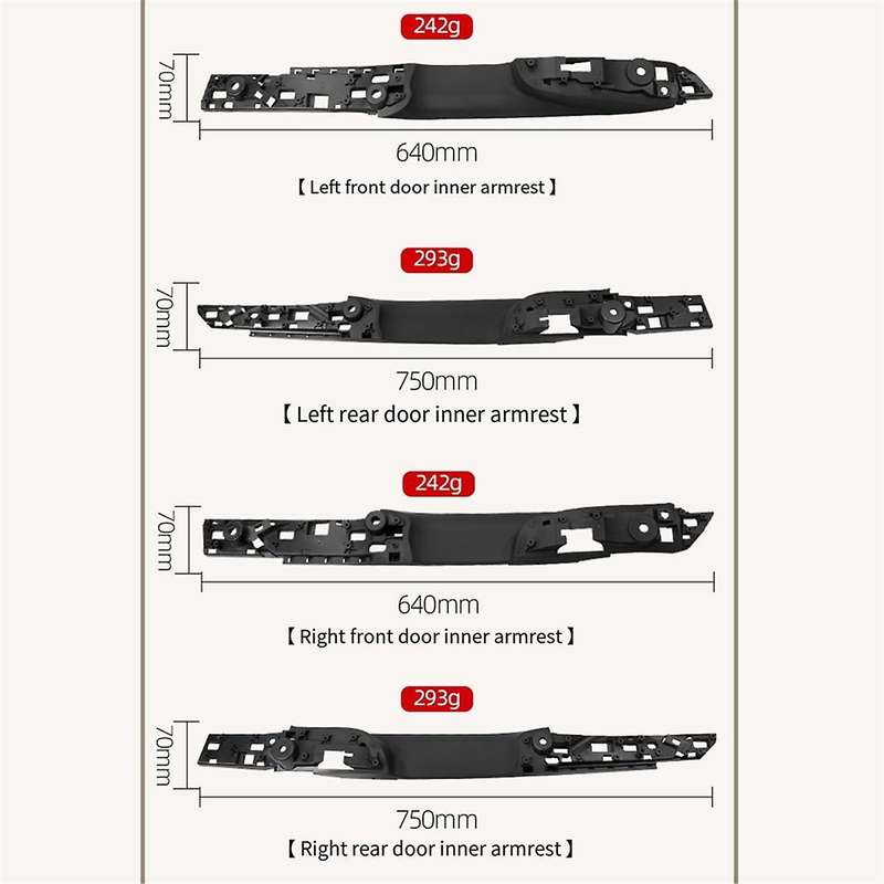 1 Set Interior Door Pull Handle Assembly for 7 Series F01 F02 730i 51419160851 51419160852 514191621