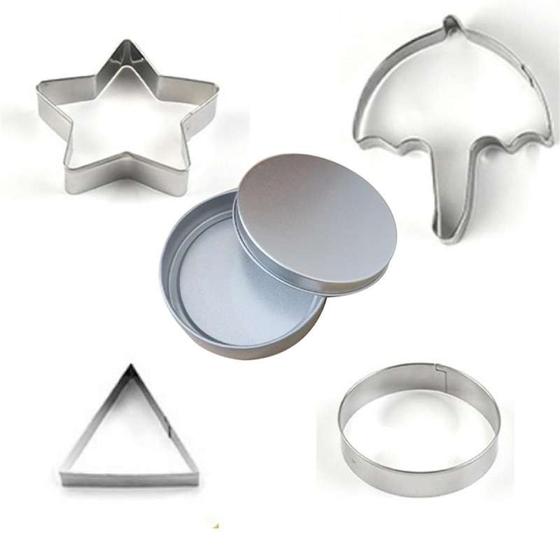 1 Set Korean Sugar Candy Making Tools Stainless Steel Cookie Cutters Star Round Umbrella Triangle Sh