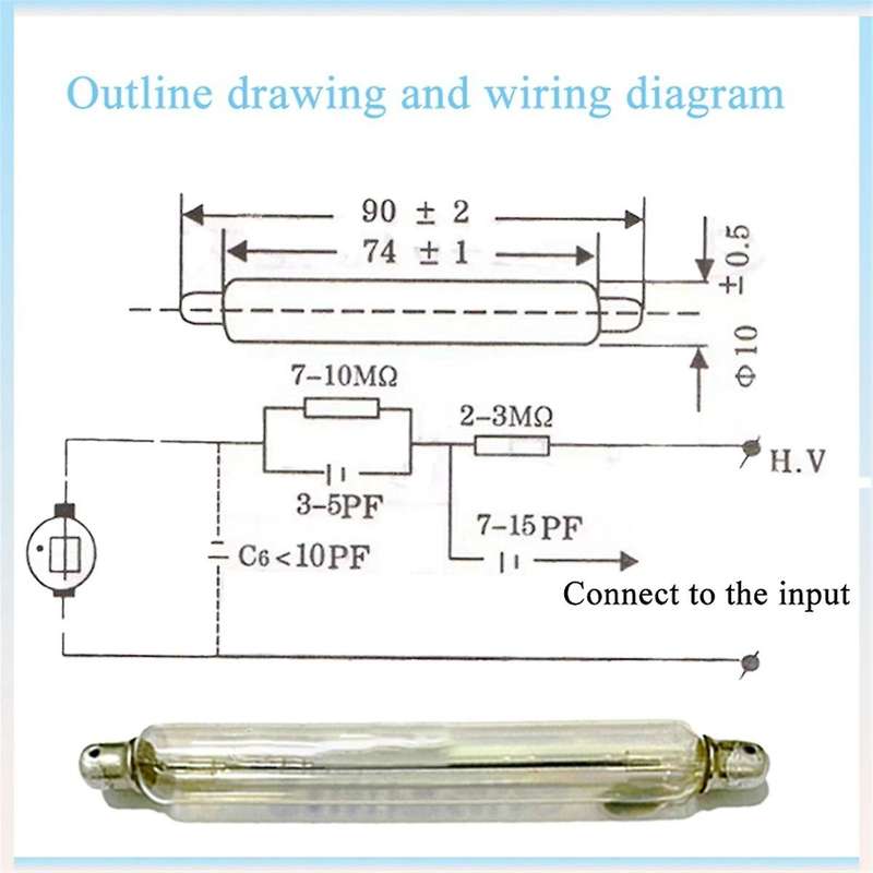1 Set J321 Geiger Tube Counter Hard Beta Detectors with Ion Chamber the Tube for Nuclear Radiation D