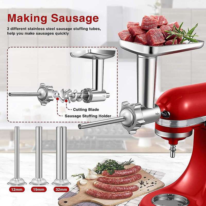 1 Set Metal Food Grinder Attachment for Stand Mixers, Meat Grinder Attachment Included