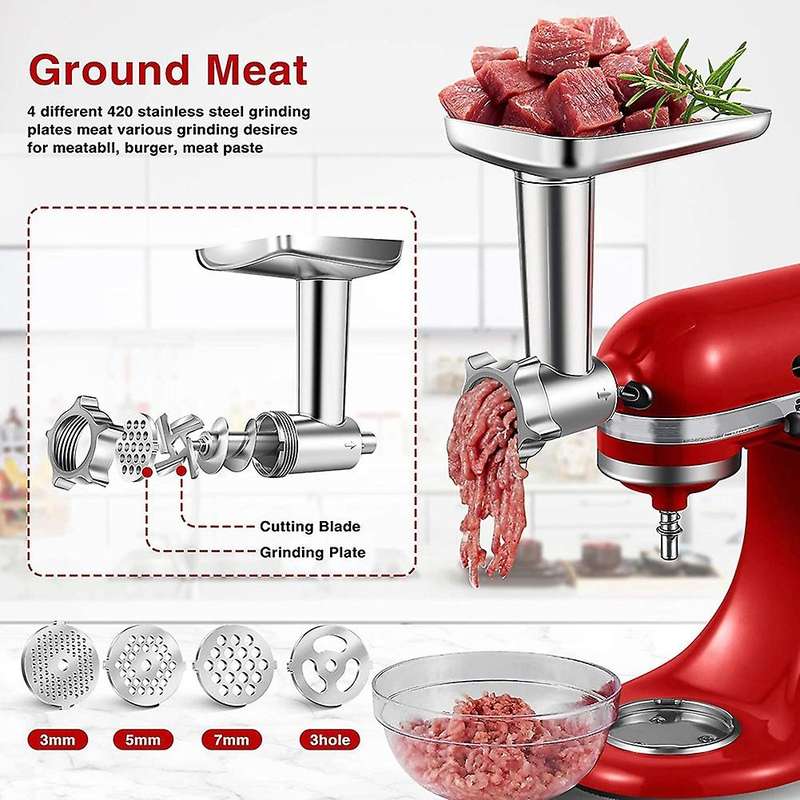 1 Set Metal Food Grinder Attachment for Stand Mixers, Meat Grinder Attachment Included