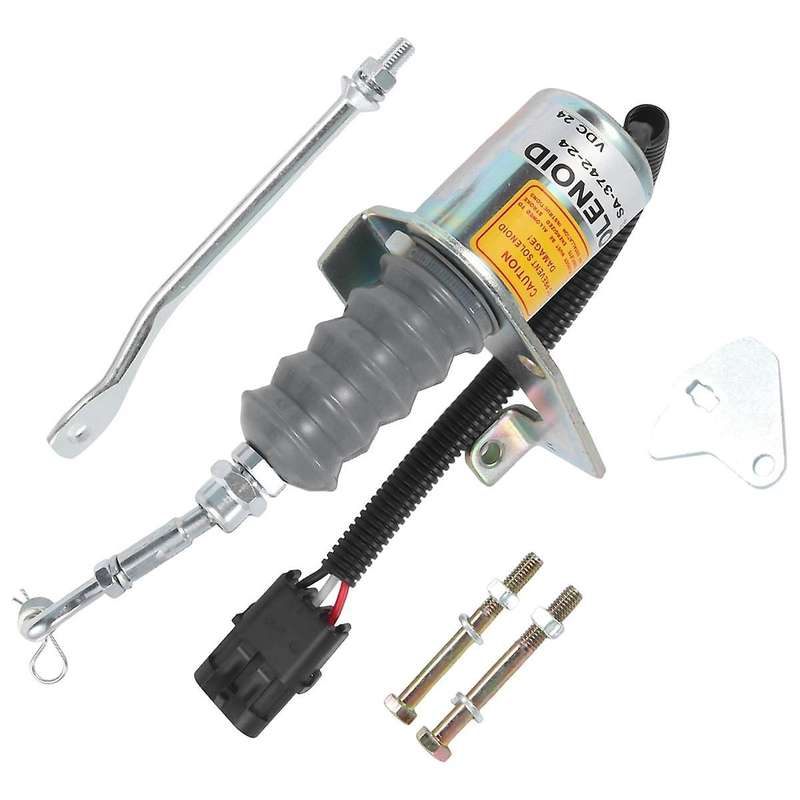 1 Set of 24V Flameout Solenoid Valve Engine Stop Solenoid 1751ES SA-3742-24 for Engineering Vehicles