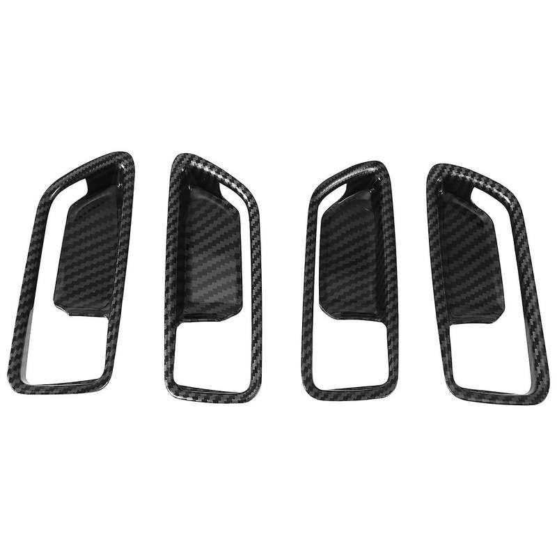 1 Set New Door Handle Button Decoration Sticker Fortoyota 20 Interior Handle Carbon Fibre Refit