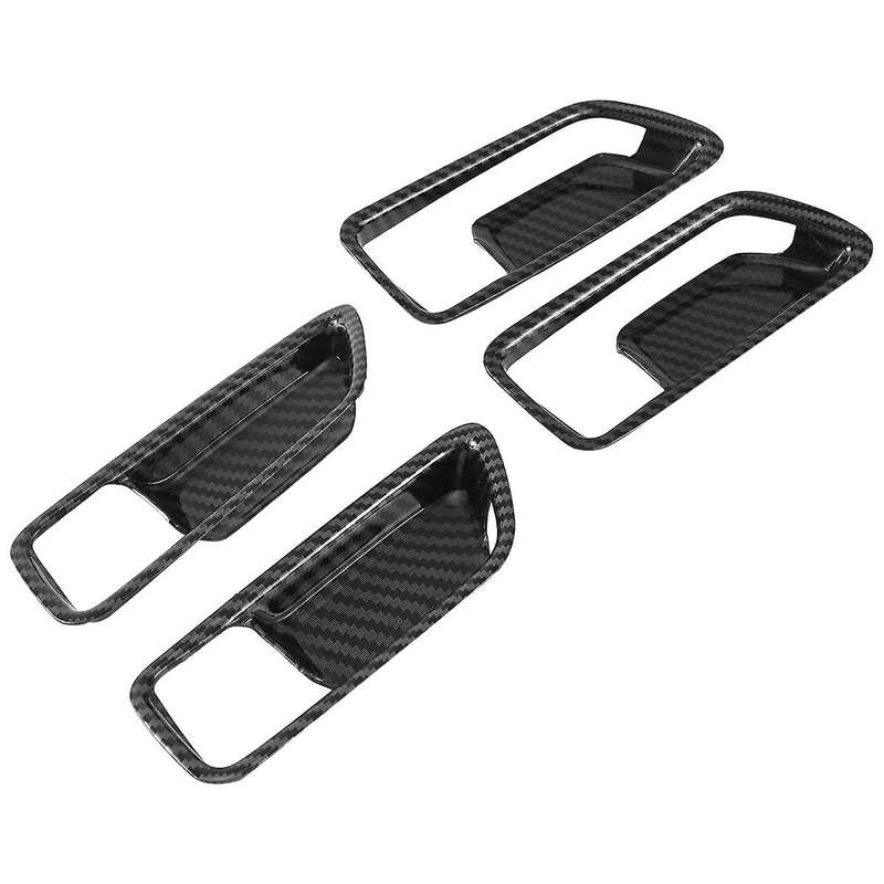 1 Set New Door Handle Button Decoration Sticker Fortoyota 20 Interior Handle Carbon Fibre Refit