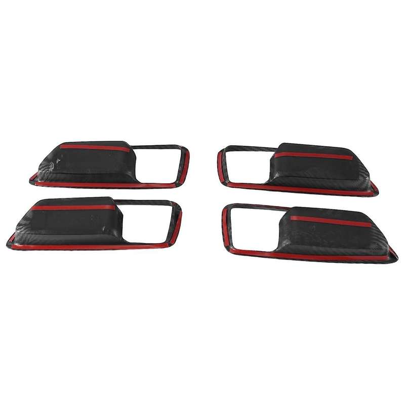 1 Set New Door Handle Button Decoration Sticker Fortoyota 20 Interior Handle Carbon Fibre Refit