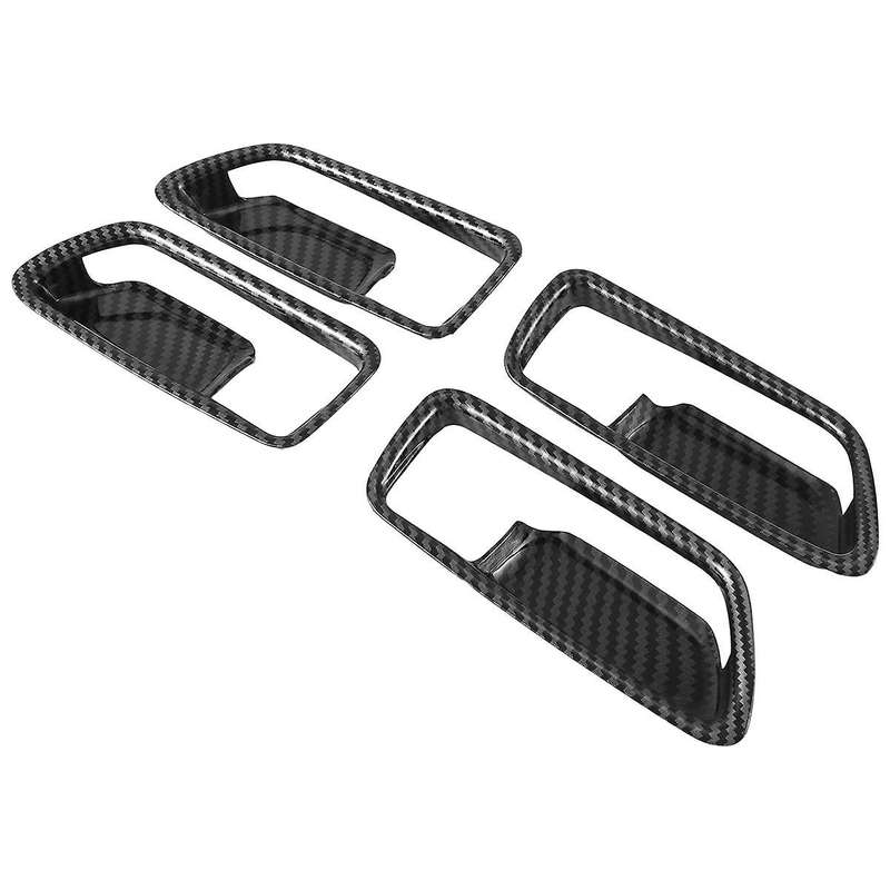 1 Set New Door Handle Button Decoration Sticker Fortoyota 20 Interior Handle Carbon Fibre Refit