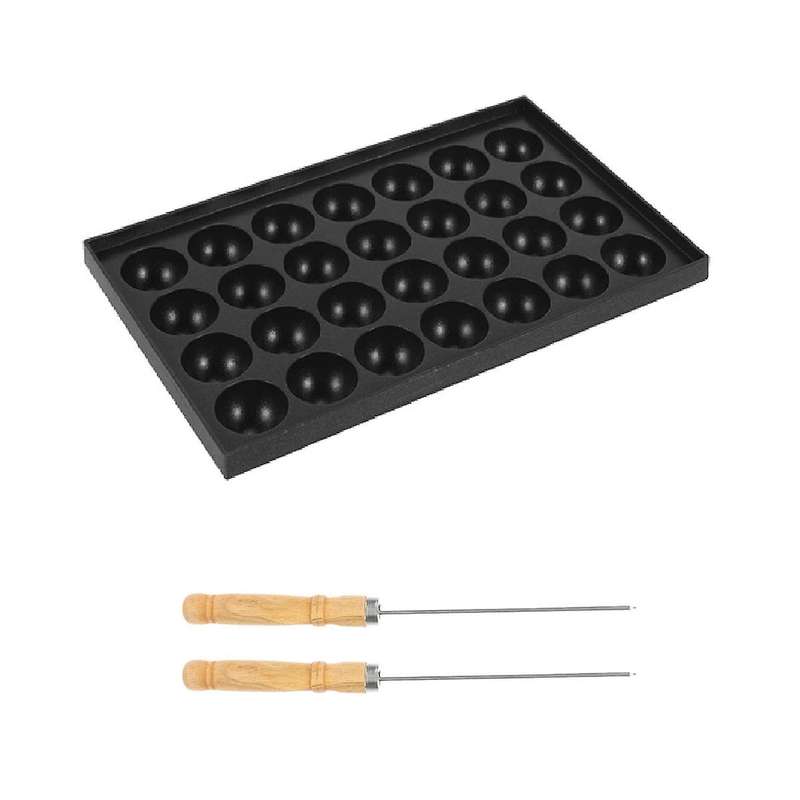 1 Set Octopus Meat Balls Mold No-stick Baking Tray Kitchen Takoyaki Cooking Tray 28 Holes Hot Plate
