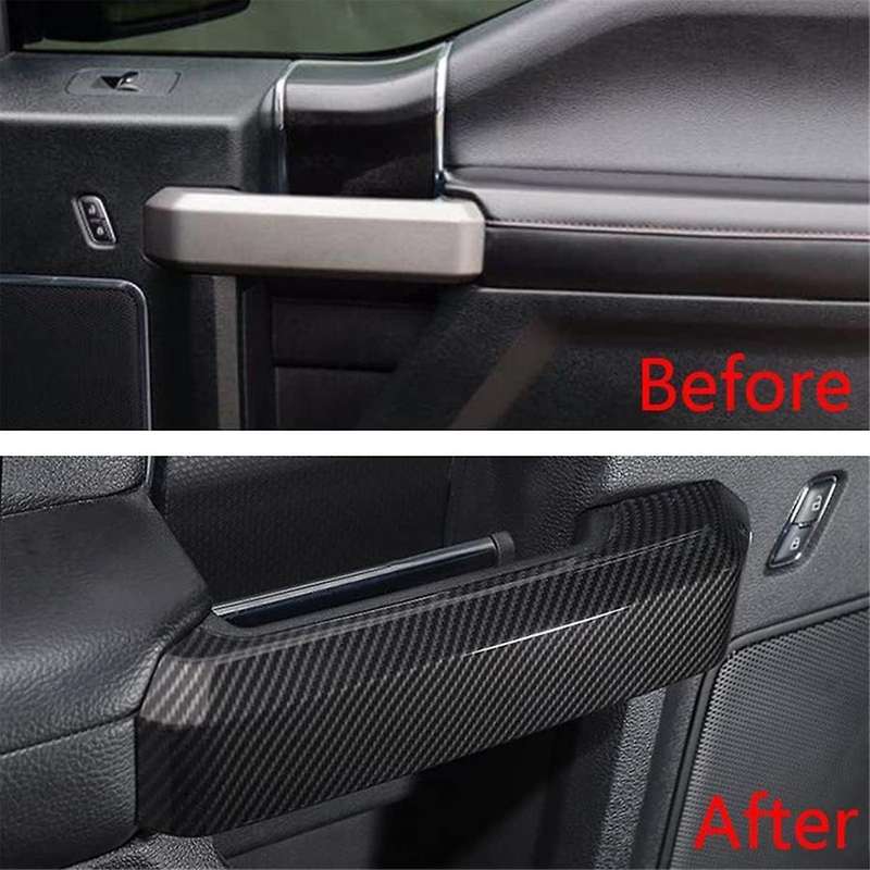 1 Set of Carbon Fiber Door Handle Decorative Covers for 2015-2020 Interior Modification